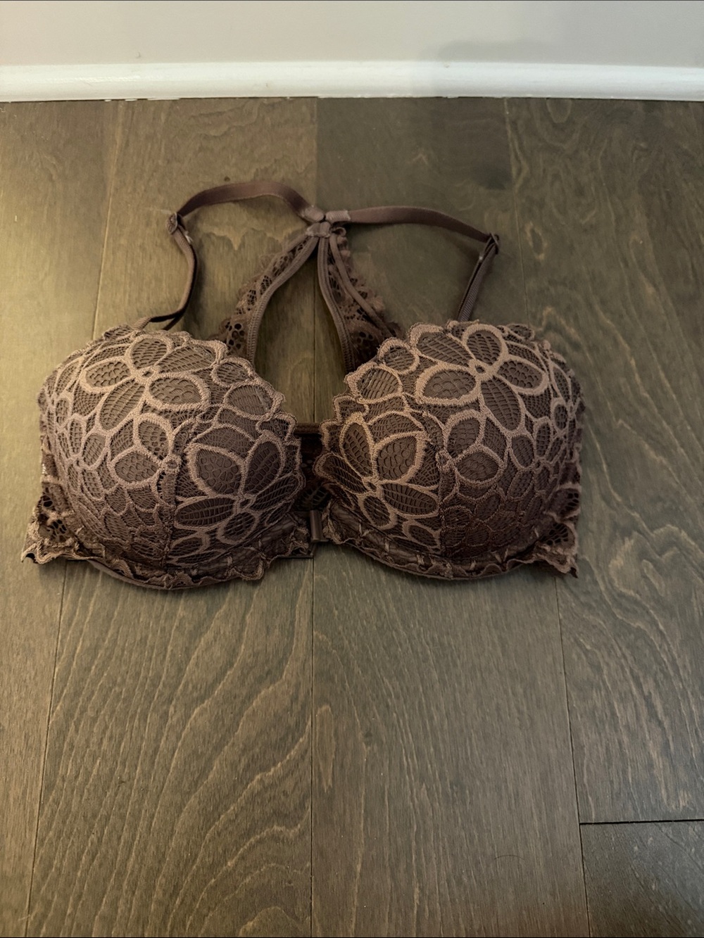 Lace Racerback Push-Up Front Close Bra